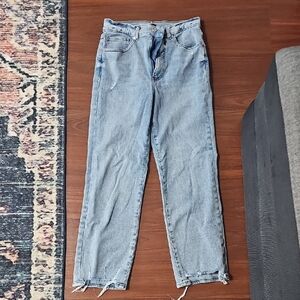Express Light Blue Straight Leg Jeans